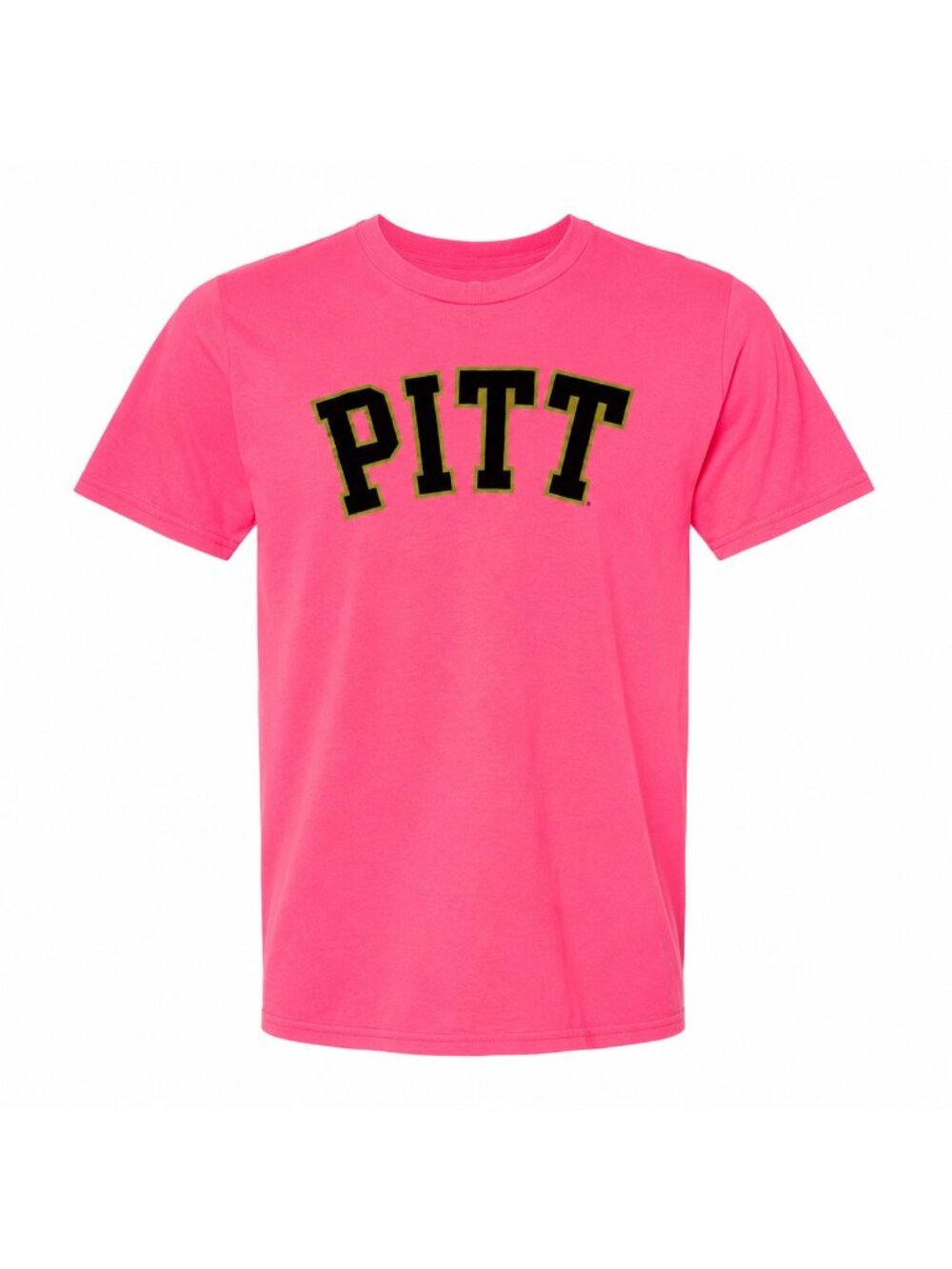 Pitt Panthers Unisex Large Neon Pink Graphic Crewneck T-Shirt Short Sleeve